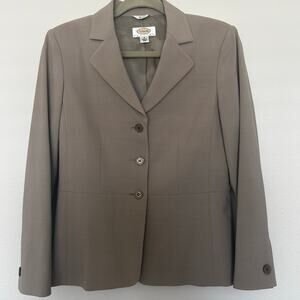 Talbots Petites Women's Neutral suit jacket blazer light Academia sz 4 Stretch